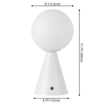 Macie 11.75" Modern Minimalist Globe Rechargeable/Cordless Dimmable Integrated LED Table Lamp with Touch Sensor